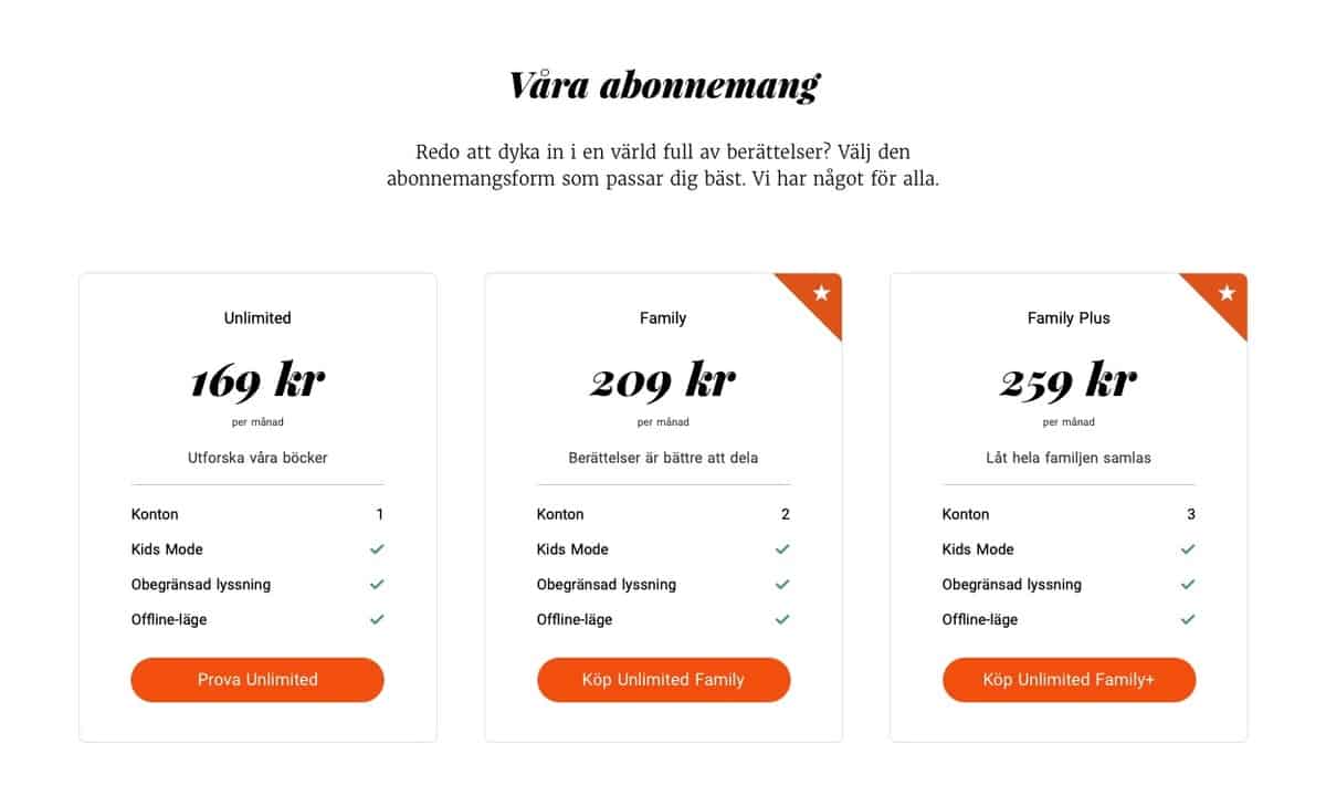 Avsluta storytel i appen