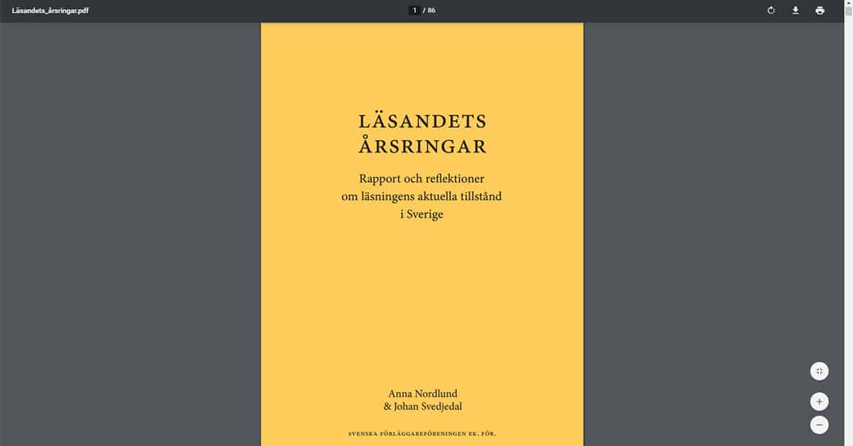 Svenska folkets läsvanor kartlagda i ny rapport över undersökningar av läsvanor.