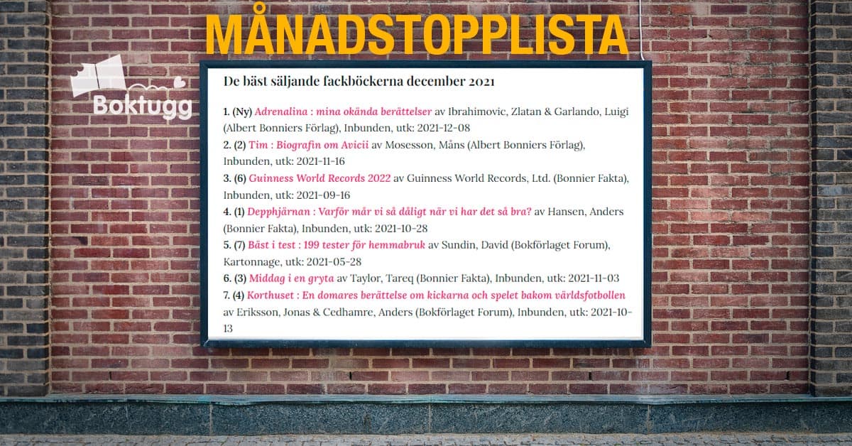 topplista fackböcker december 2021