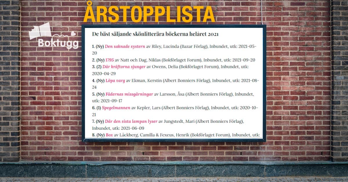 topplista 2021 helår romaner skönlitteratur vuxen