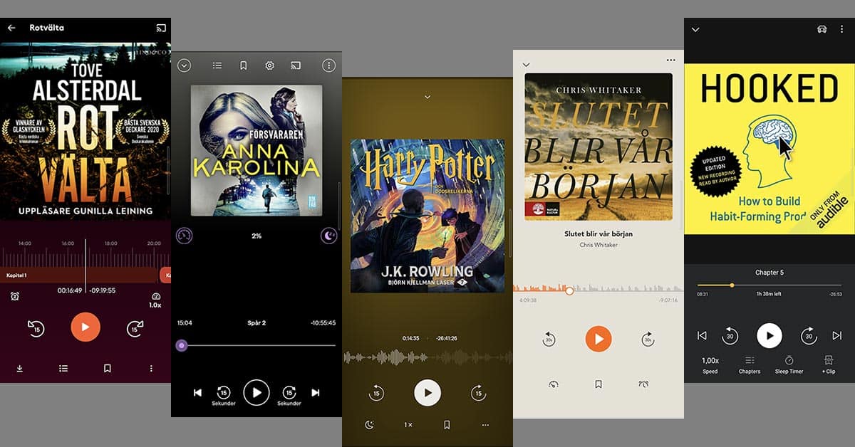 appar för ljudböcker - test juli 2022