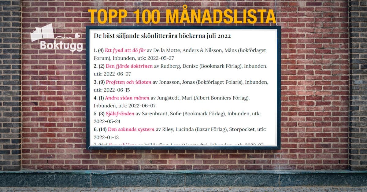 TOPP 100 BÖCKER juli 2022