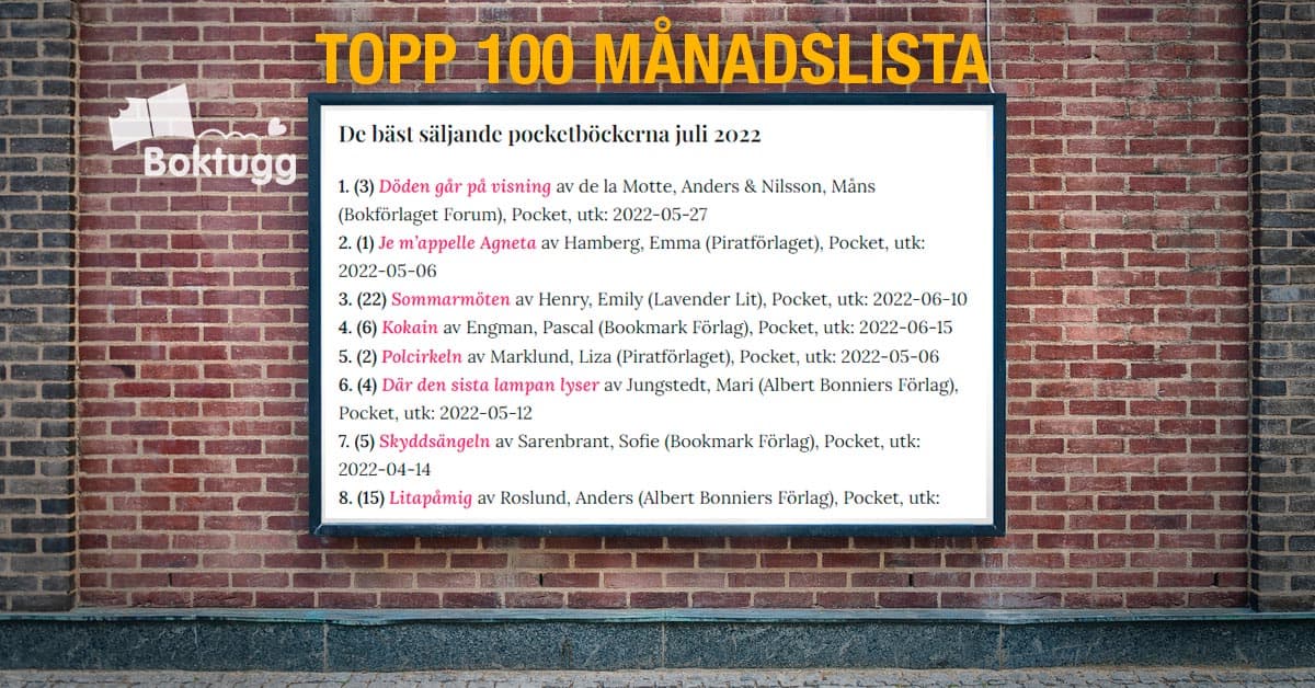 topp 100 pocketböcker juli 2022