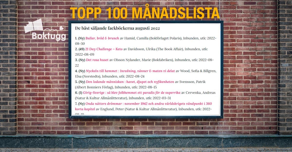 topplista 100 fackböcker augusti 2022