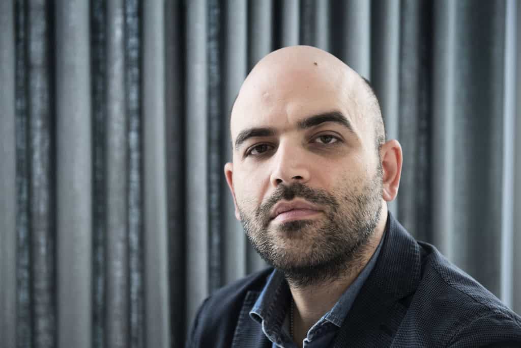 Den italienske författaren Roberto Saviano under ett besök på Bokmässan i Göteborg 2017. Foto: Fredrik Sandberg/TT.