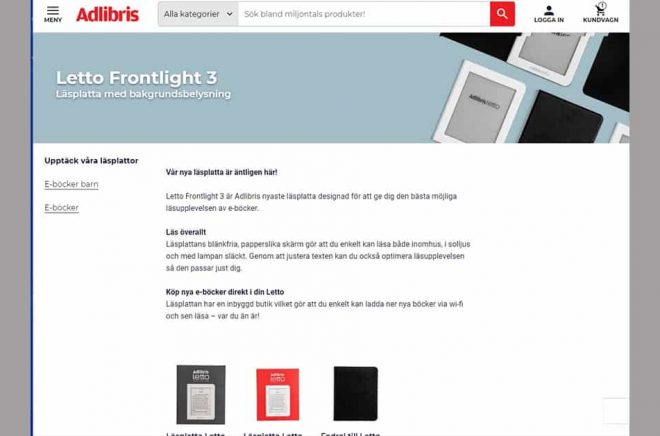 Nu har Adlibris släppt nya versionen av läsplattan Letto som dock är dyr i förhållande till konkurrenterna. Den finns i två versioner med olika upplösning på skärmen.