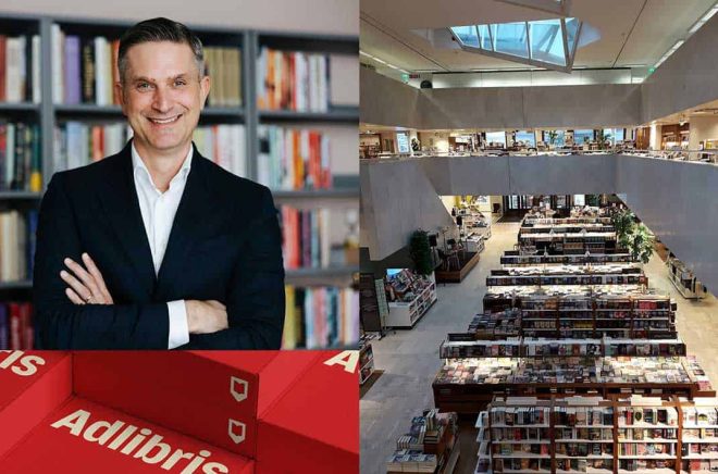 Adlibris förvärvar Finlands näst största bokhandelskedja Akateeminen Kirjakauppa, Akademen. Adlibris vd Ola Toresten, interiör från flaggskeppsbutiken Bokhuset i centrala Helsingfors. Pressbild.