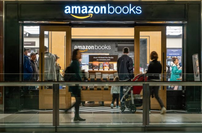 Amazon Books, en av ehandelsjättens fysiska bokhandlar, i New York. Foto: ymgerman, iStock.