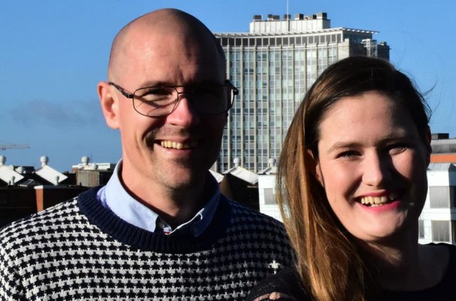 Andreas Jansson och Johanna Forsman driver Malmöbaserade Velodrom AB – företaget bakom appen StoryTourist. Foto: Vibeke Specht