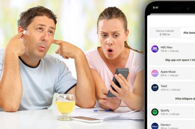 Anyfins app hjälper deras abonnenter säga upp andra abonnemang för att spara pengar. Bland de mest uppsagda 2023 finns Nextory och Storytel. Foto: iStock och Pressbild. Montage: Boktugg.