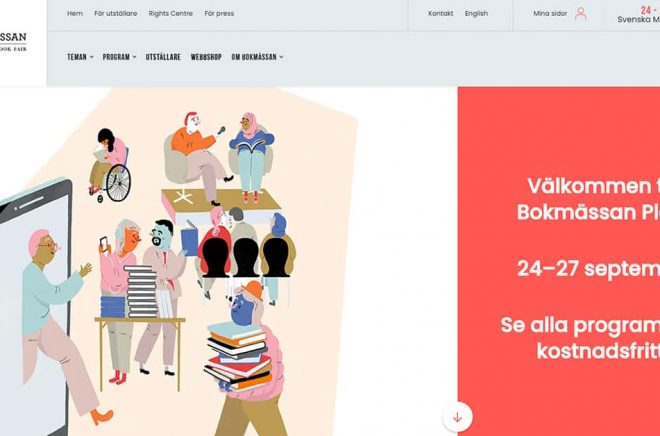 Ingen fysisk bokmässa i år, däremot den digitala Bokmässan Play. Skärmdump: Boktugg.