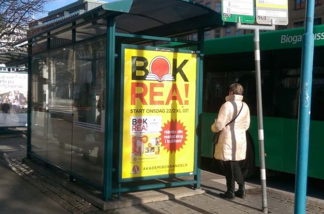 REA-start 2017 reklam busskur stortavla