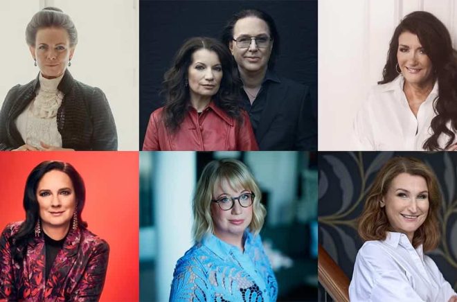 Katarina Wennstam, Lars Kepler, Mari Jungstedt, Sofie Sarenbrant, Kristina Ohlsson och Viveca Sten är alla nominerade av BookBeat till Årets svenska deckarförfattare 2025. Pressbilder.