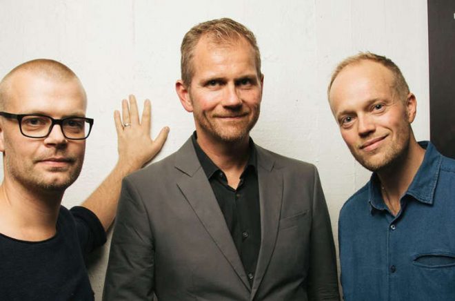 Från vänster: co-founders Magnus Lekberg, Robert Henrysson och Per-Erik Sundström. Saknas gör Fredrik Malmberg och Martin Dunelind. Foto: Charles Wood Publishing