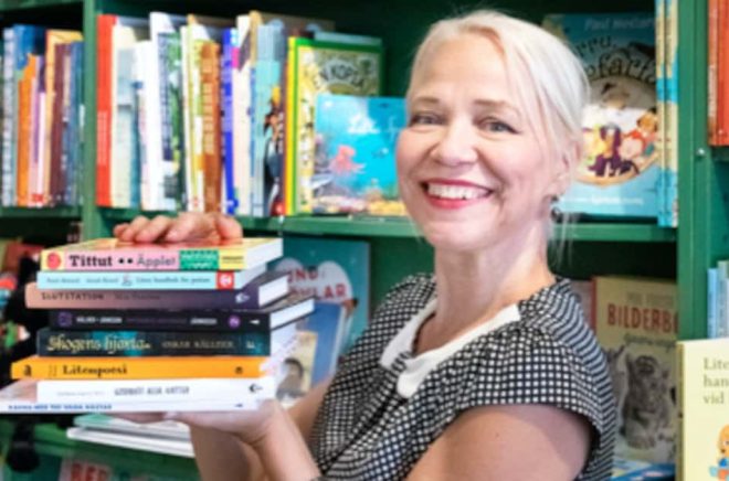 Eija Lietoff Schüssler är inbjuden till Prag för att berätta om olika innovativa sätt att sälja barnböcker. Bild: Lisbet Spörndly