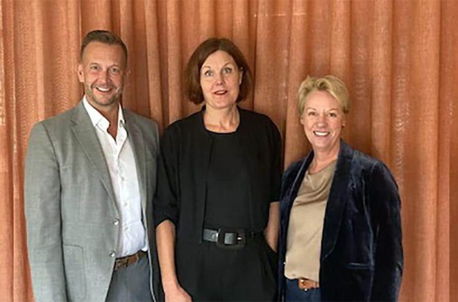 Bo Westerdahl, vd Gothia Kompetens, Kinn Danielsson, vd Ordstark och Åsa Steholt Vernersson, koncernchef Berling Media.