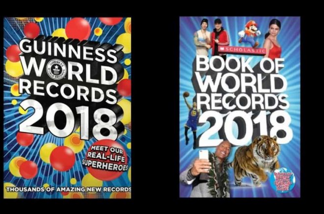 Lika som bär? Eller rekordlika omslag. Guinnes World Records 2018 och Scholastic Book of World Records 2018.