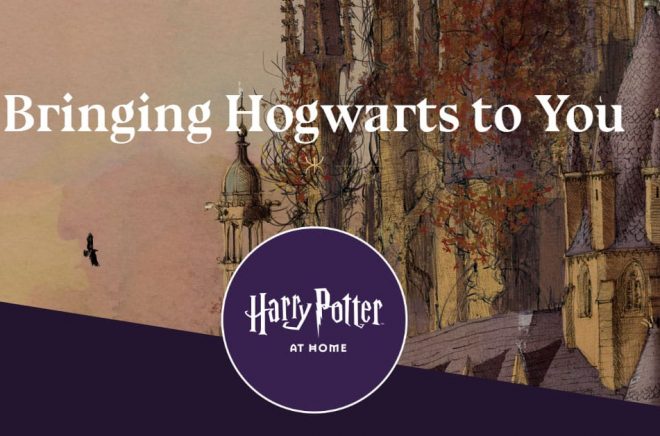 Så här ser den ut, Harry Potter at home som ska erbjuda den allra första boken i HP-serien gratis som ebok och ljudbok på sex språk - dock inte svenska. Skärmdump från wizardingworld.com