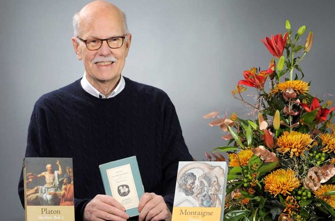 Jan Stolpe, översättare, tilldelas Svenska Förläggareföreningens Hederspris 2019. Foto:  Sören Andersson.