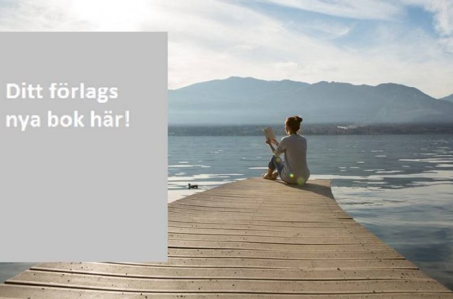 Young woman sits on a jetty above the lake, she is reading a book. Beautiful Autumn day in Italy.