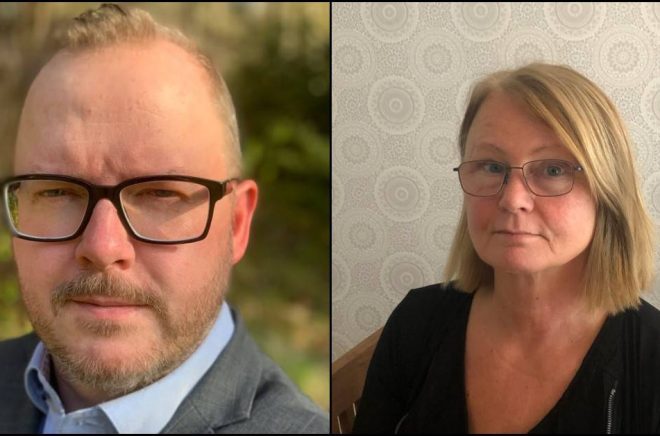 Magnus Carling och Lena Malm har startat tjänsten Min bokcirkel som ska hjälpa bokcirklar att hitta intressanta böcker och diskussionsunderlag. Bild: Ann-Sofie Carling/Sofie Malm