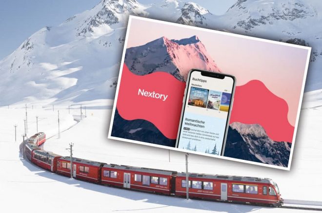 Nextory är nu lönsamt i Schweiz och lanserar i Sverige, eller var det tvärtom? Foto: iStock och Nextory. Montage: Boktugg.