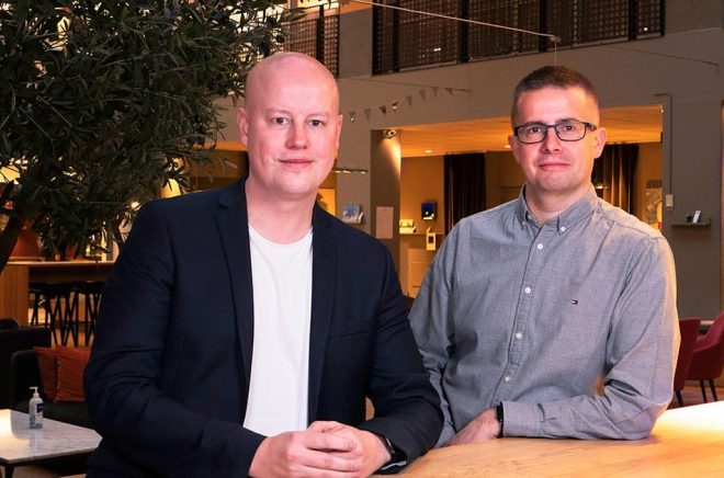 Niclas Sandin och William Jakoby på Bookbeat. Foto: Clara Eliasson.