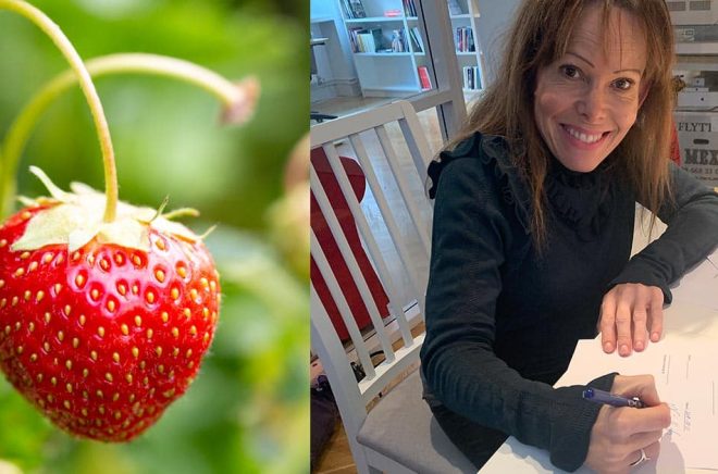 Ninni Schulman skriver på för Strawberry Publishing som ska ge ut fyra böcker i tre länder. Bakgrundsfoto: iStock. Foto: Pressbild.