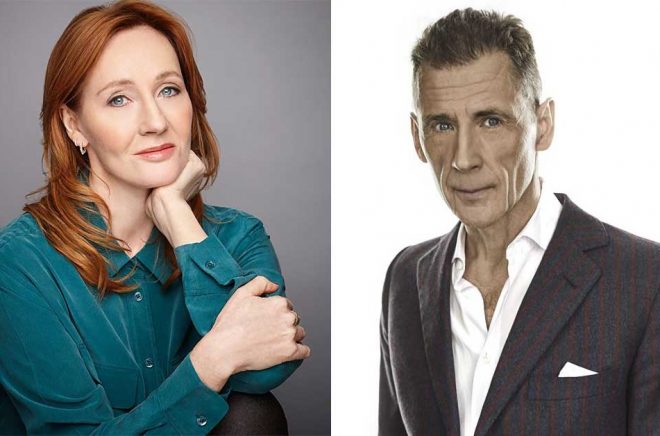 Den mest lyssnade författaren på Storytel 2019 är JK Rowling (Foto: Debra Hurford Brown © J.K. Rowling 2018) medan David Lagercrantz (foto: 	Anna-Lena Ahlström) skrivit den enskilt mest lyssnade boken.