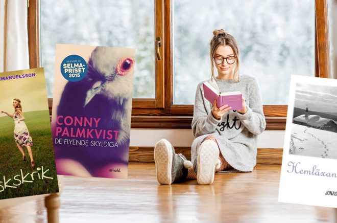 Tidigare vinnare av Selmapriset: Conny Palmqvist, De flyende skyldiga, Jonas Aspegren, Hemläxan och Kristina Emanuelsson, Viskskrik. Foto: Fotolia. Montage: Boktugg.