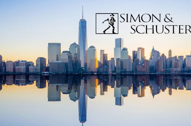 Förlaget Simon & Schuster ingår i ViacomCBS men är nu till salu. Deras kontor ligger på Manhattan i Simon & Schuster Building, en av Rockefellers skyskrapor på 36 våningar. Foto: iStock. Montage: Boktugg.