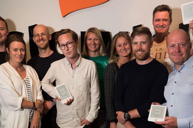 Här syns en stor del av Teamet bakom Storytel Reader. Adam Solberg, Peter Ekström, Ingrid Bojner, Amanda Spaner Åkerman, Jonas Tellander, Kajsa Berthammar, Mikael Holmqvist, Karl-Adam Granskog och Anders Carlén.