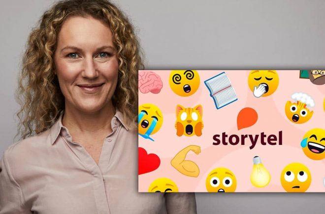 Åse Ericson, Sverigechef Storytel, hoppas att de nya emoji-recensionerna ska bli populära. Foto: Magnus Ragnvid/Storytel