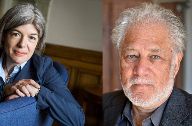 Claire Messud (Foto: Claudio Bresciani/TT) och kanadensiske författaren Michael Ondaatje (Foto: Anders Wiklund/TT) kommer till Internationell författarscen på Kulturhuset Stadsteatern i Stockholm under våren 2019.