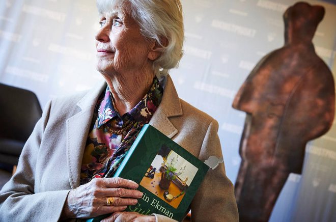 Kerstin Ekman har tagit emot Augustpriset två gånger tidigare. Får hon det igen på måndag blir hon historisk. Ingen annan författare har tilldelats tre Augustpriser tidigare. Foto: Fredrik Persson/TT