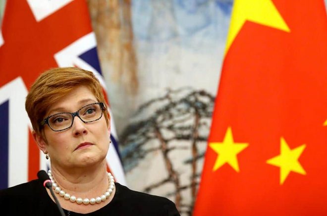 Australiens utrikesminister Marise Payne. Arkivbild: Mark Schiefelbein/AP/TT.