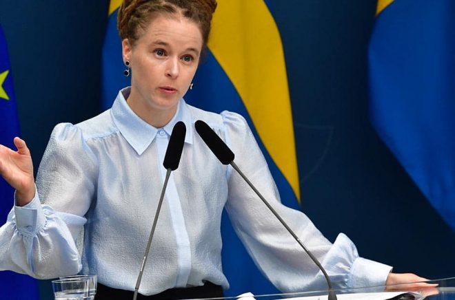 Kulturminister Amanda Lind (MP). Foto: Jonas Ekströmer/TT.