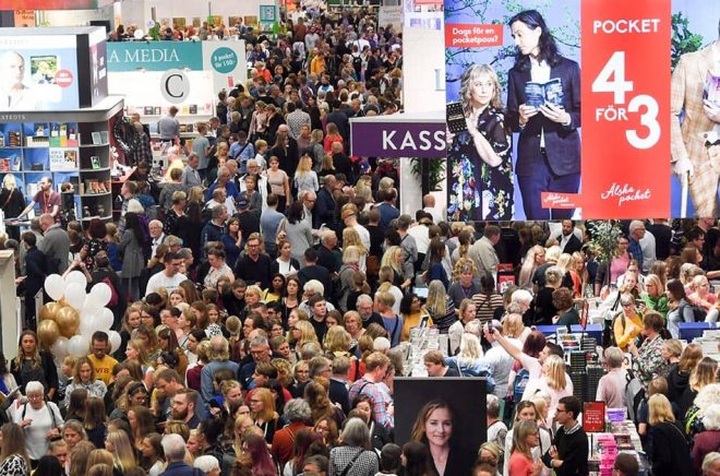 Så här mycket folk kommer det inte att vara på Bokmässan i Göteborg, som arrangeras precis innan lättnaderna i restriktionerna slår in. Bild från Bokmässan 2019. Foto: Fredrik Sandberg/TT.