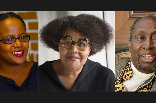 Edwidge Danticat, Jamaica Kincaid och Ngugi wa Thiong'o. Arkivbild: AP/Fredrik Sandberg/Jonas Ekströmer.