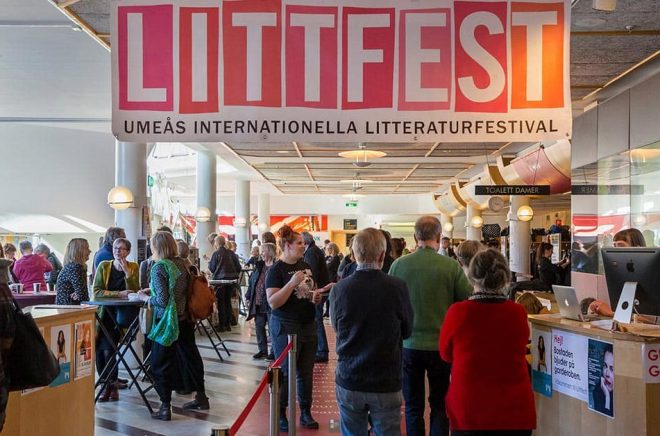 Inget vimmel vid årets Littfest i Umeå. Pressbild: Henke Olofsson.