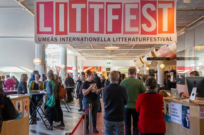 Inget vimmel vid årets Littfest i Umeå. Pressbild: Henke Olofsson.