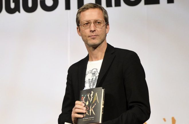 Författaren Magnus Linton, en av arrangörerna bakom litteraturfestivalen Sakligt. Foto: Vilhelm Stokstad/TT.