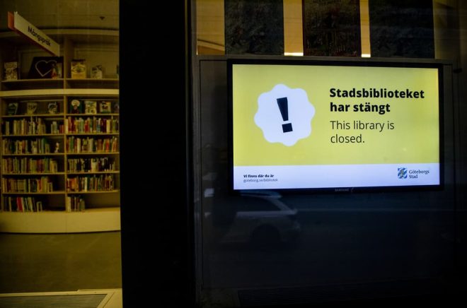 Göteborgs stadsbibliotek var stängt över allhelgonahelgen. Arkivbild: ADAM IHSE/TT.