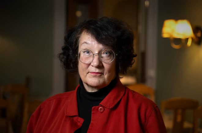 Den finlandssvenska författaren Monika Fagerholm, som prisats med Finlandiapriset för sin roman ”Döda trakten/Kvinnor i revolt”. Foto: Anders Wiklund/TT.