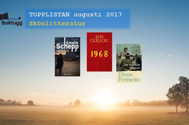 Topplista mest sålda skönlitterära böckerna i Sverige augusti 2017