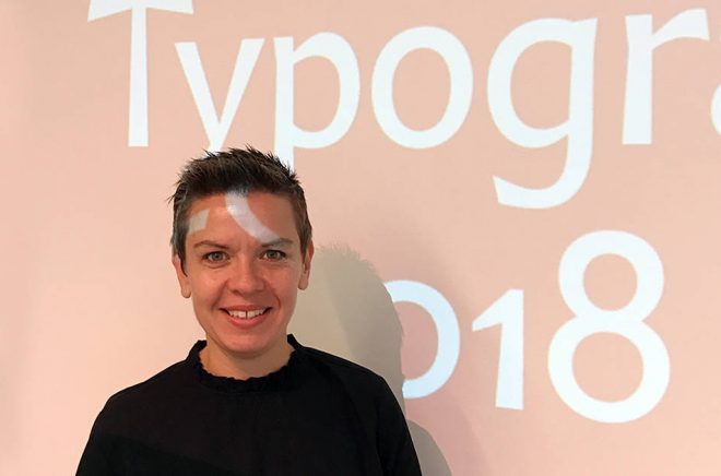 Eva Wilsson på typografikonferensen Atypi. Foto: Privat