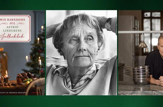 Min barndoms jul - Astrid Lindgrens julkokbok innehåller recept som tagits fram av den prisbelönte kocken Fredrik Eriksson, kulturhistoriska texter av mathistorikern Richard Tellström och mindre kända texter av Astrid Lindgren om julen.