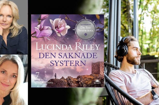 Författaren Lucinda Riley (överst, foto: Boris Breuer) och inläsaren Gunilla Leining är de stora favoriterna på Bookbeat i år. Foto till höger: Istock