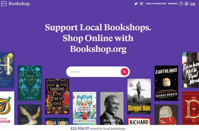 Bookshop UK lanserades igår och fick en succéstart. Redan nu har de genererat tusentals kronor i intäkter för de anslutna indiebokhandlarna. Bild: Skärmdump.