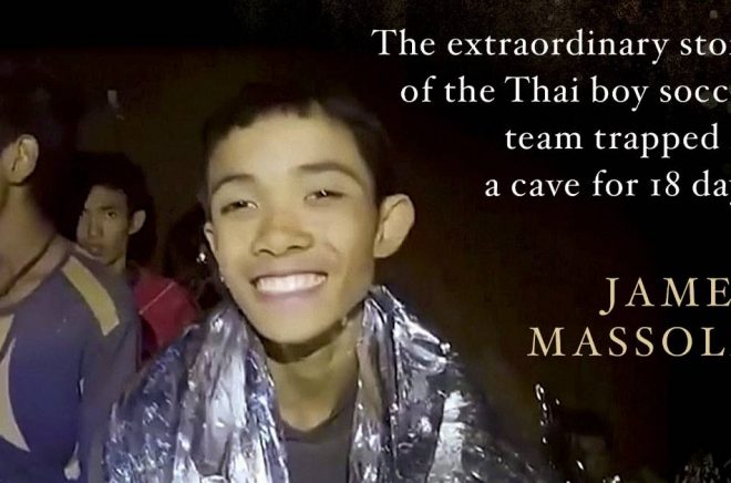 Del av bokomslaget till The Great Cave Rescue av James Massola (Allen & Unwin), en av de kommande böckerna om grotträddningen i Thailand.